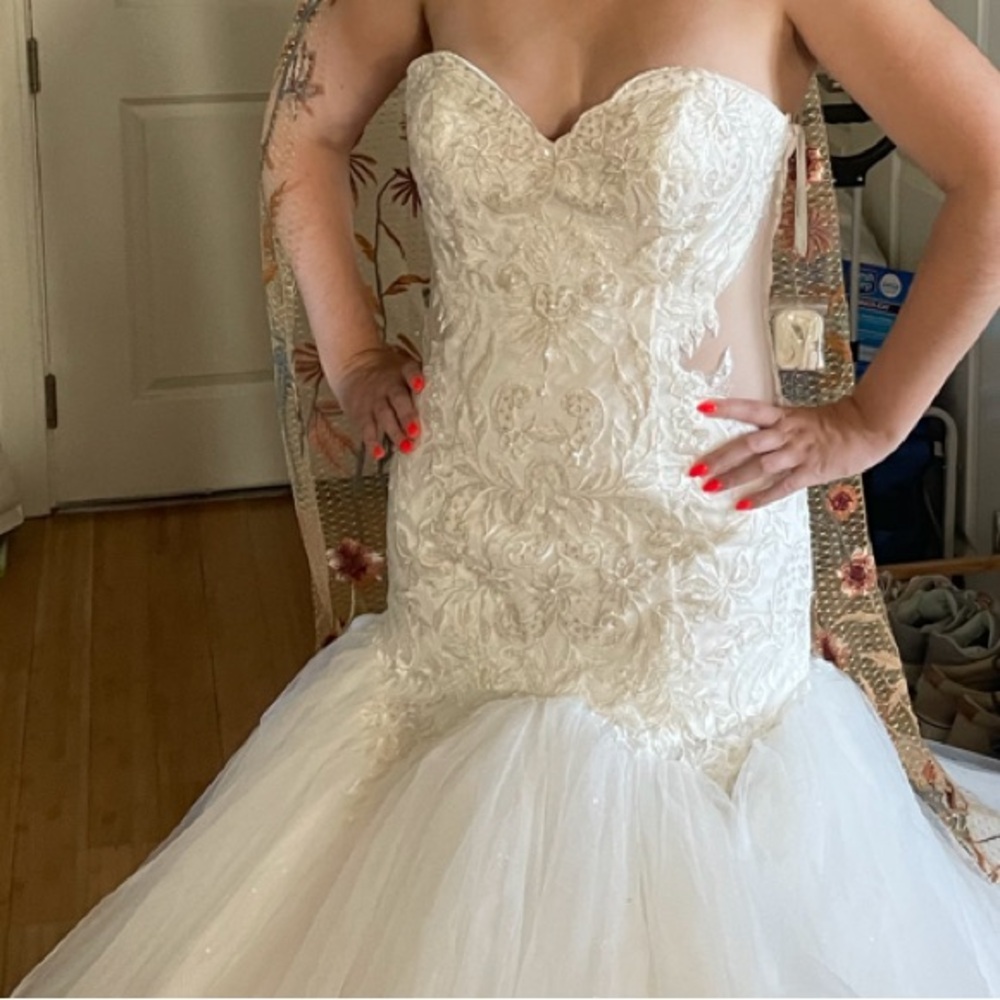 Mermaid Strapless White Wedding Dress NWOT